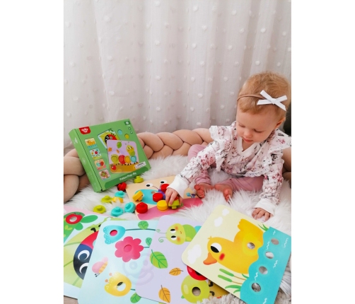 TOOKY TOY Układanka Klocki dla Dzieci Zwierzęta Dopasuj Nauka Kształtów Kolorów + Plansze