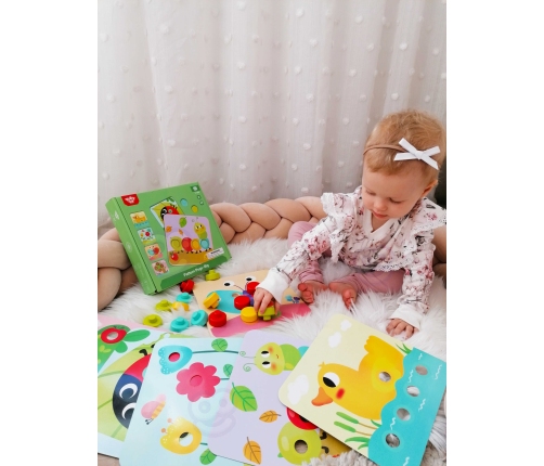 TOOKY TOY Układanka Klocki dla Dzieci Zwierzęta Dopasuj Nauka Kształtów Kolorów + Plansze