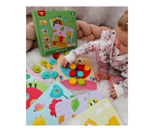 TOOKY TOY Układanka Klocki dla Dzieci Zwierzęta Dopasuj Nauka Kształtów Kolorów + Plansze