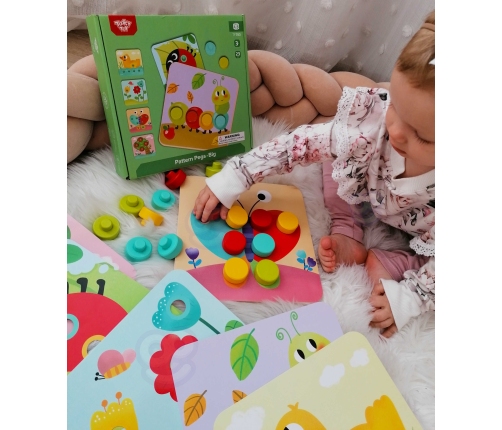 TOOKY TOY Układanka Klocki dla Dzieci Zwierzęta Dopasuj Nauka Kształtów Kolorów + Plansze