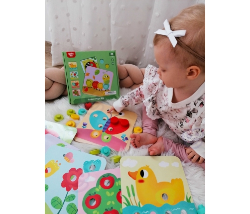 TOOKY TOY Układanka Klocki dla Dzieci Zwierzęta Dopasuj Nauka Kształtów Kolorów + Plansze