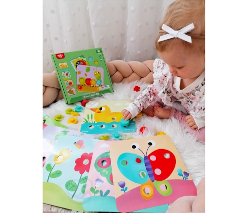 TOOKY TOY Układanka Klocki dla Dzieci Zwierzęta Dopasuj Nauka Kształtów Kolorów + Plansze