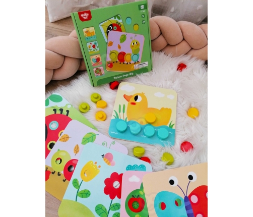 TOOKY TOY Układanka Klocki dla Dzieci Zwierzęta Dopasuj Nauka Kształtów Kolorów + Plansze