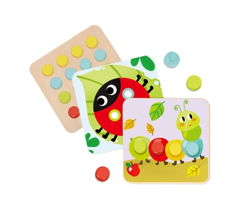 TOOKY TOY Układanka Klocki dla Dzieci Zwierzęta Dopasuj Nauka Kształtów Kolorów + Plansze