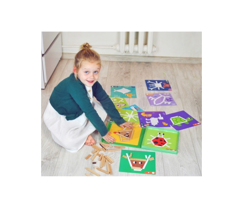 TOOKY TOY Układanka Gra Logiczna Łamigłówki Klocki Magnetyczne dla Dzieci 49 el.