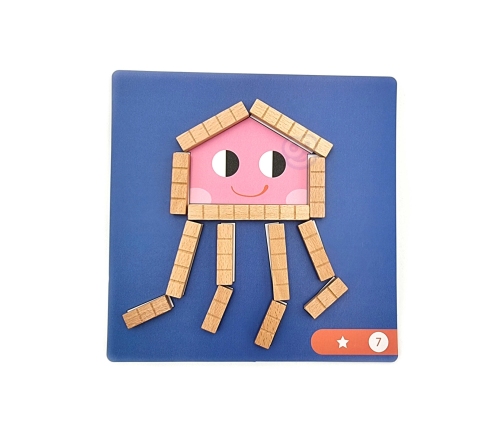 TOOKY TOY Układanka Gra Logiczna Łamigłówki Klocki Magnetyczne dla Dzieci 49 el.