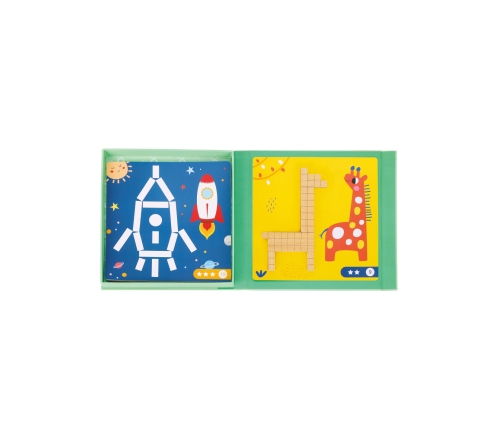 TOOKY TOY Układanka Gra Logiczna Łamigłówki Klocki Magnetyczne dla Dzieci 49 el.