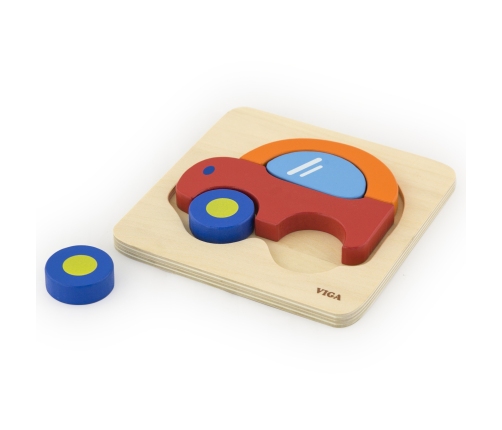 VIGA Pierwsze drewniane Puzzle maluszka Samochód