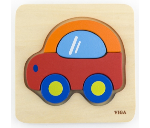 VIGA Pierwsze drewniane Puzzle maluszka Samochód