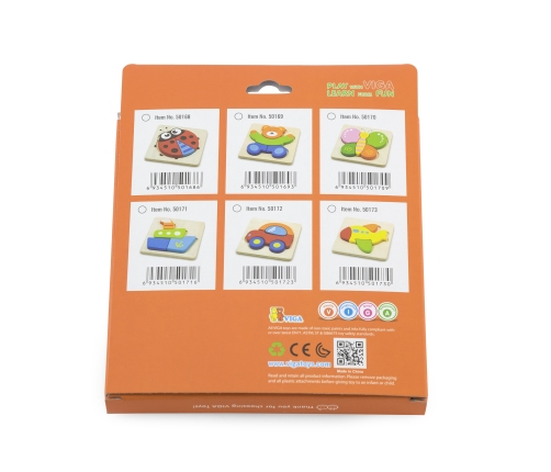 VIGA Pierwsze drewniane Puzzle maluszka Samochód