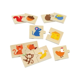 VIGA Drewniane Puzzle Nakarm Zwierzątko Co jedzą Zwierzęta Układanka