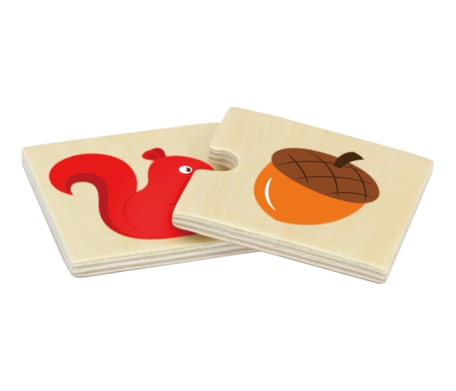 VIGA Drewniane Puzzle Nakarm Zwierzątko Co jedzą Zwierzęta Układanka