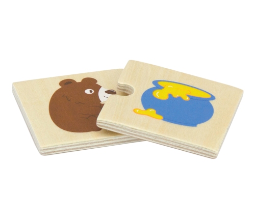 VIGA Drewniane Puzzle Nakarm Zwierzątko Co jedzą Zwierzęta Układanka