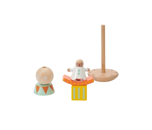 CLASSIC WORLD Drewniana Układanka Piramidka Klocki Balansujący Wesoły Klaun