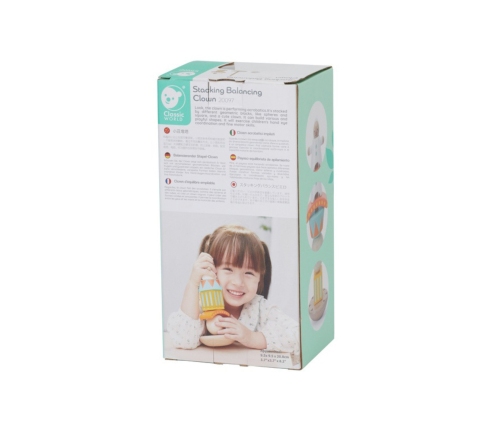 CLASSIC WORLD Drewniana Układanka Piramidka Klocki Balansujący Wesoły Klaun