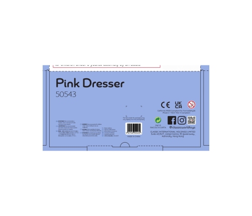 CLASSIC WORLD Drewniana Toaletka dla Dziewczynki z Lustrem + Prostownica 11 akc