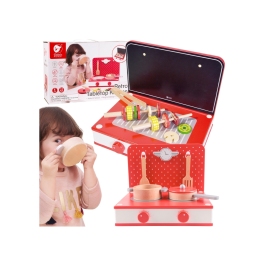 CLASSIC WORLD Drewniana Kuchnia 2w1 Grill + Kuchenka dla Dzieci 22el.