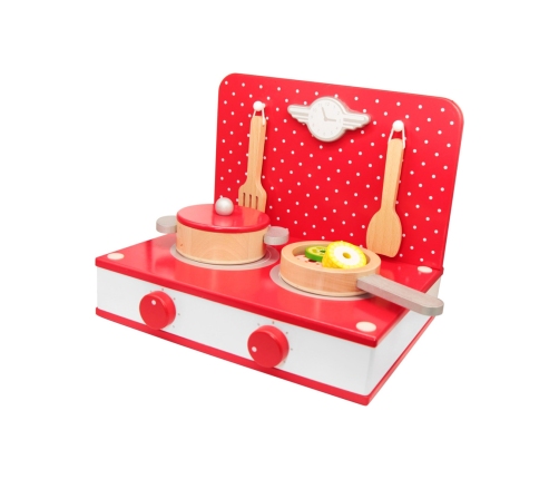 CLASSIC WORLD Drewniana Kuchnia 2w1 Grill + Kuchenka dla Dzieci 22el.