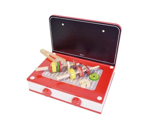 CLASSIC WORLD Drewniana Kuchnia 2w1 Grill + Kuchenka dla Dzieci 22el.