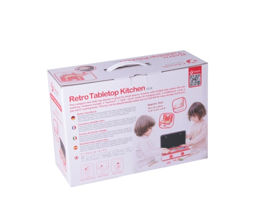 CLASSIC WORLD Drewniana Kuchnia 2w1 Grill + Kuchenka dla Dzieci 22el.