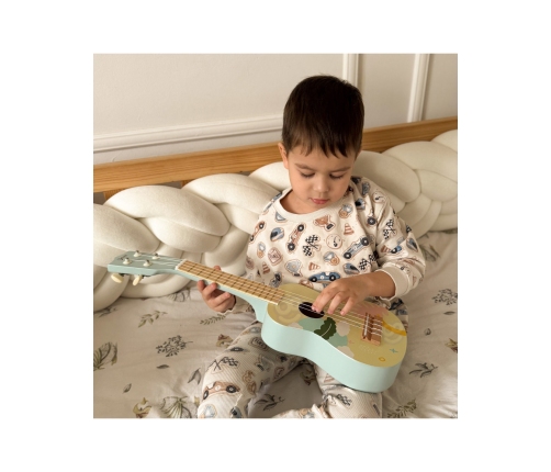 CLASSIC WORLD Drewniane Ukulele Gitara dla Dzieci Różowa