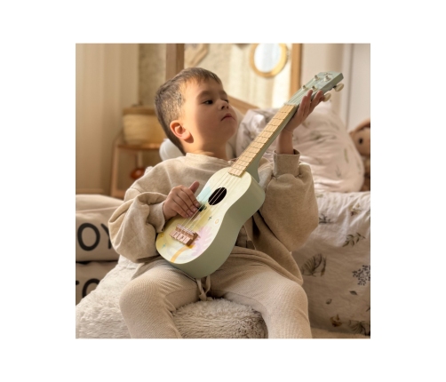 CLASSIC WORLD Drewniane Ukulele Gitara dla Dzieci Różowa