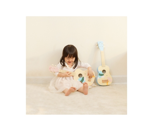 CLASSIC WORLD Drewniane Ukulele Gitara dla Dzieci Różowa