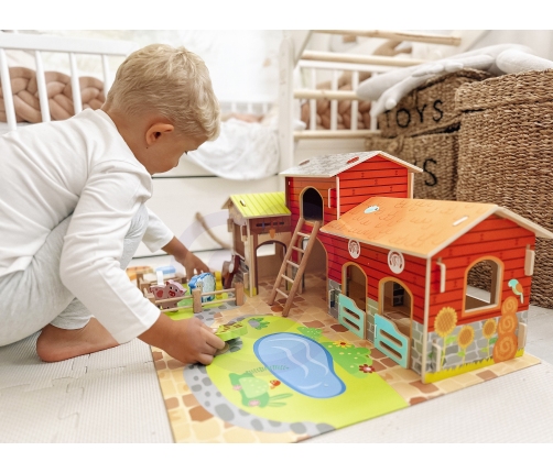 WOOPIE GREEN Mega Farma Figurki Zwierząt Stajnia Obora Kurnik 18 el.