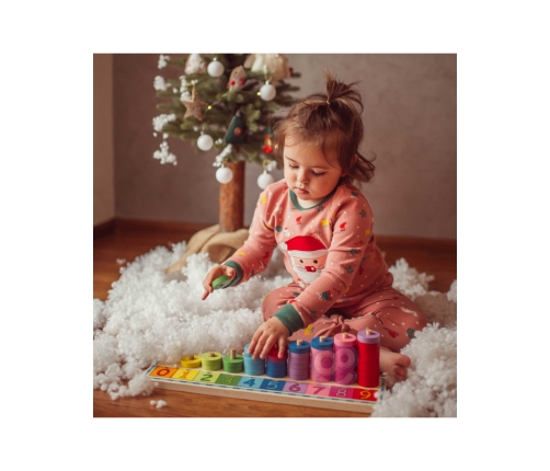 WOOPIE GREEN Układanka Nauka Liczenia i Kolorów Montessori 56 el.