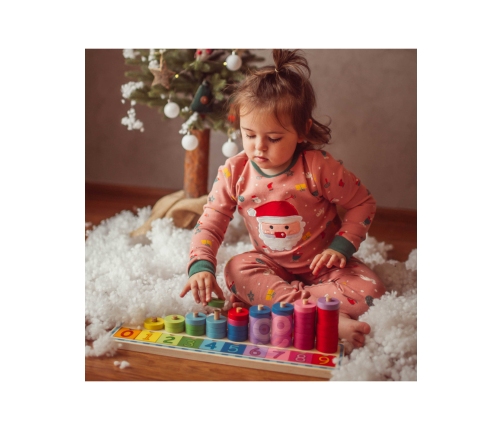 WOOPIE GREEN Układanka Nauka Liczenia i Kolorów Montessori 56 el.