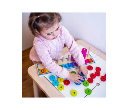 WOOPIE GREEN Układanka Nauka Liczenia i Kolorów Montessori 56 el.