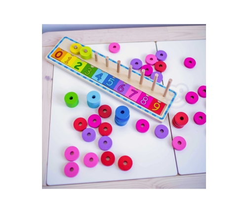 WOOPIE GREEN Układanka Nauka Liczenia i Kolorów Montessori 56 el.