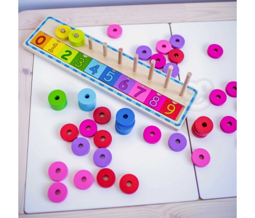 WOOPIE GREEN Układanka Nauka Liczenia i Kolorów Montessori 56 el.