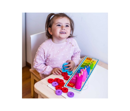 WOOPIE GREEN Układanka Nauka Liczenia i Kolorów Montessori 56 el.