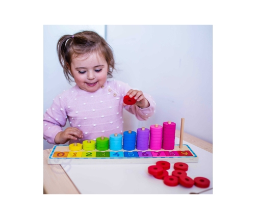 WOOPIE GREEN Układanka Nauka Liczenia i Kolorów Montessori 56 el.