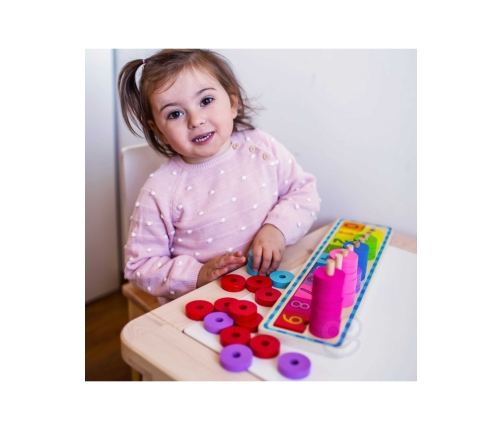 WOOPIE GREEN Układanka Nauka Liczenia i Kolorów Montessori 56 el.