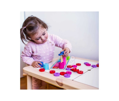 WOOPIE GREEN Układanka Nauka Liczenia i Kolorów Montessori 56 el.