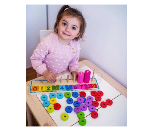 WOOPIE GREEN Układanka Nauka Liczenia i Kolorów Montessori 56 el.