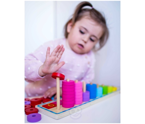 WOOPIE GREEN Układanka Nauka Liczenia i Kolorów Montessori 56 el.