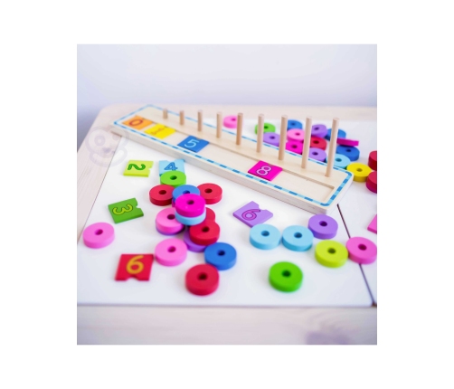 WOOPIE GREEN Układanka Nauka Liczenia i Kolorów Montessori 56 el.