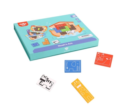 TOOKY TOY Układanka Magnetyczna Montessori Logiczna Puzzle Tetris Arka Noego 26 el.