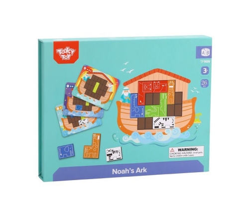 TOOKY TOY Układanka Magnetyczna Montessori Logiczna Puzzle Tetris Arka Noego 26 el.