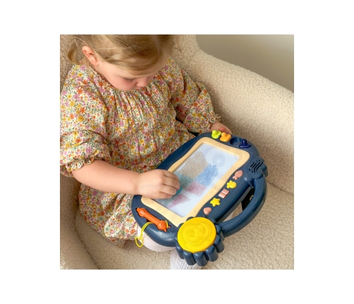 WOOPIE Znikopis Tablica Magnetyczna Kolorowa Stempelki Niebieski