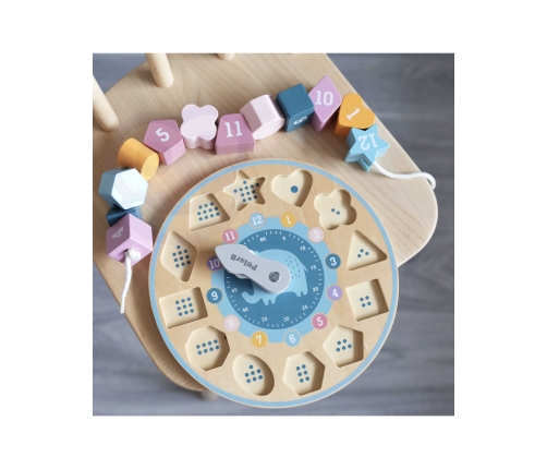VIGA PolarB Sorter Kształtów Zegar nawlekanka Montessori