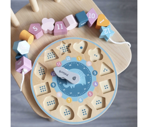 VIGA PolarB Sorter Kształtów Zegar nawlekanka Montessori