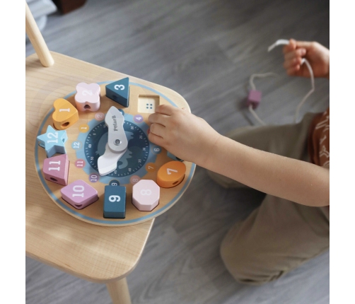 VIGA PolarB Sorter Kształtów Zegar nawlekanka Montessori