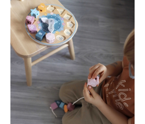VIGA PolarB Sorter Kształtów Zegar nawlekanka Montessori