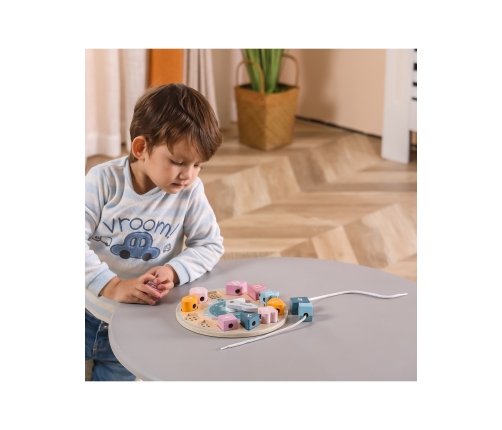 VIGA PolarB Sorter Kształtów Zegar nawlekanka Montessori