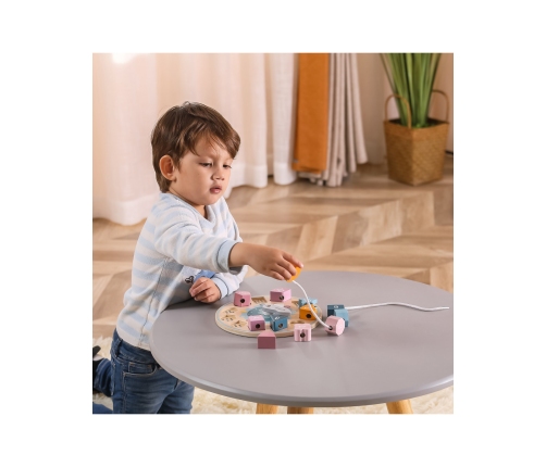 VIGA PolarB Sorter Kształtów Zegar nawlekanka Montessori