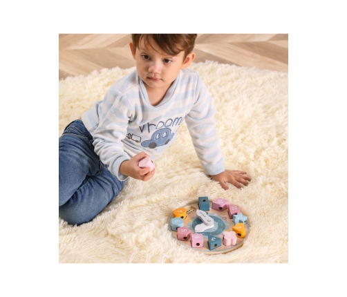 VIGA PolarB Sorter Kształtów Zegar nawlekanka Montessori